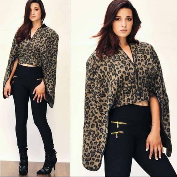 Jackets & Blazers - LEOPARD PRINT CAPE JACKET